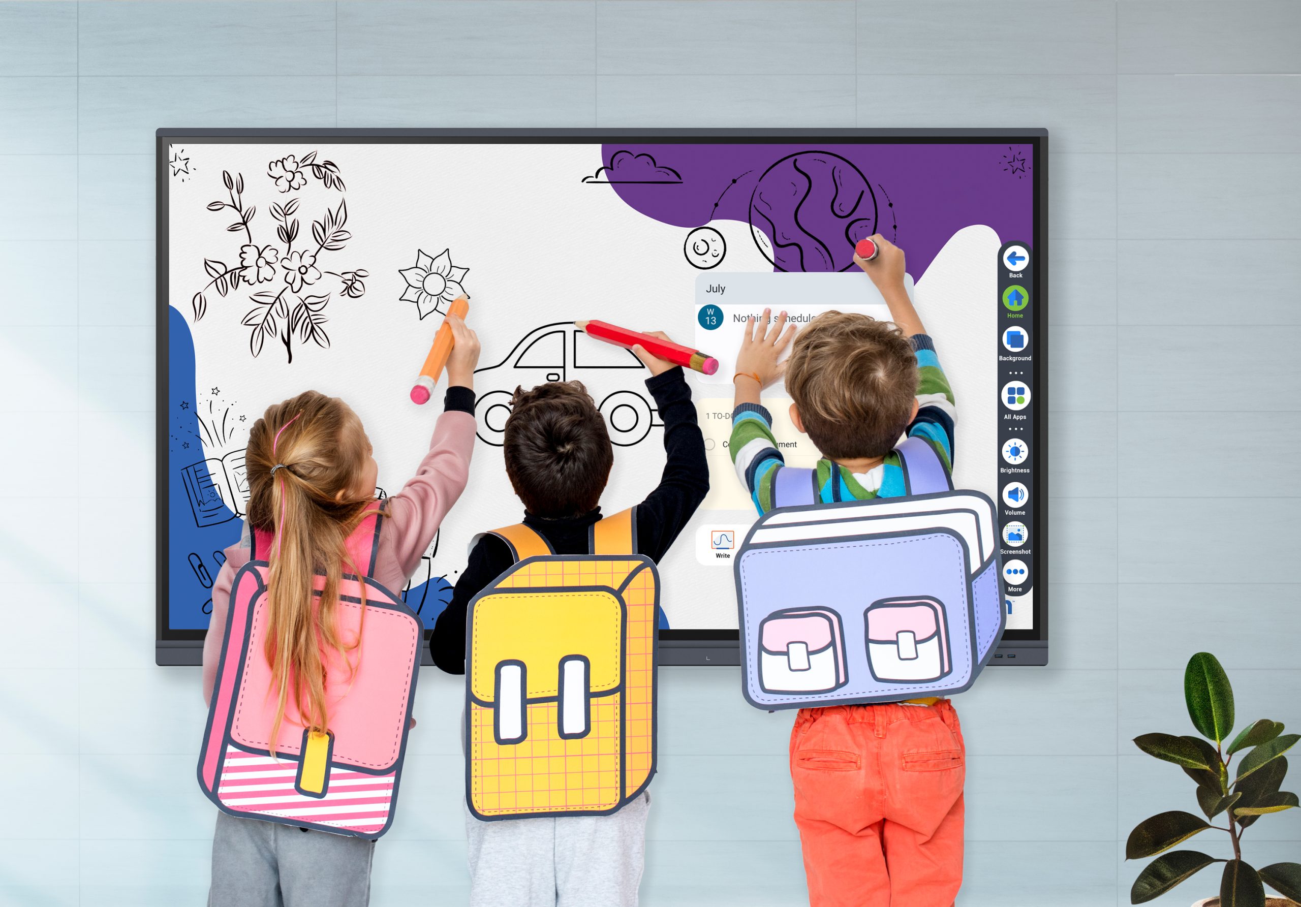 pantallas táctiles avanzadas y software de enseñanza intuitivo